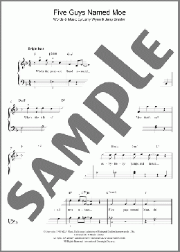 Five Guys Named Moe(Louis Jordan) 楽譜 ピアノ（ソロ） ダウンロード