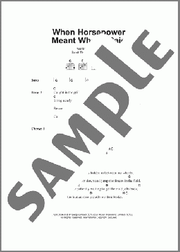 When Horsepower Meant What It Said(Sandi Thom) 楽譜 ギター（コード） ダウンロード