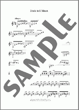 Etude In E Minor(Mauro Giuliani) 楽譜 メロディ ダウンロード