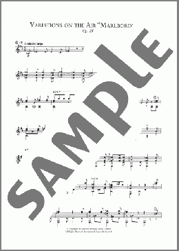 Variations On The Air 'Marlborough', Op.28(Fernando Sor) 楽譜 メロディ ダウンロード