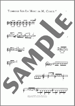 Tombeau Sur La Mort De M. Comte De Logy(Sylvius Leopold Weiss) 楽譜 メロディ ダウンロード