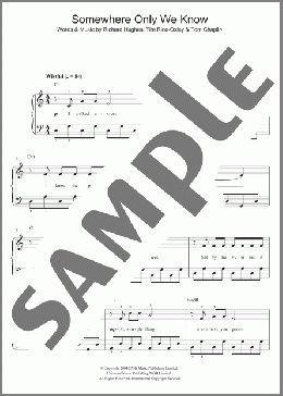 Somewhere Only We Know(Keane/Lily Allen) 楽譜 ピアノ（ソロ） ダウンロード