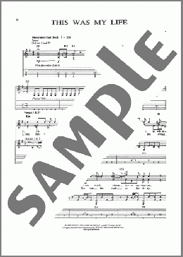 This Was My Life(Megadeth) 楽譜 ギター（ソロ） ダウンロード