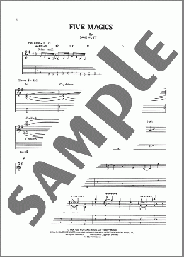 Five Magics(Megadeth) 楽譜 ギター（ソロ） ダウンロード