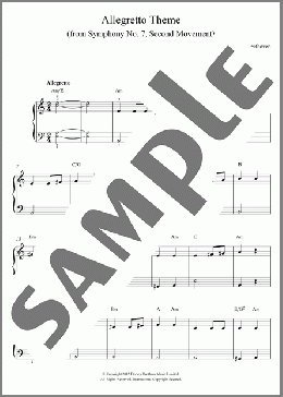 Allegretto Theme (from Symphony No. 7)(Ludwig Van Beethoven) 楽譜 ピアノ（ソロ） ダウンロード