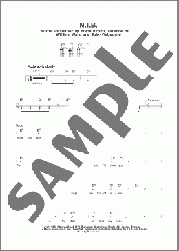 N.I.B.(Black Sabbath) 楽譜 ウクレレ（コード譜） ダウンロード