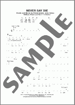 Never Say Die(Black Sabbath) 楽譜 ウクレレ（コード譜） ダウンロード