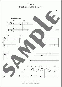Rondo From Bassoon Concerto, K191(Wolfgang Amadeus Mozart) 楽譜 ピアノ & ボーカル & ギター ダウンロード