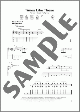Times Like These(Foo Fighters) 楽譜 ギター（ソロ） ダウンロード
