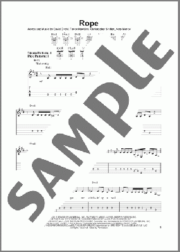 Rope(Foo Fighters) 楽譜 ギター（ソロ） ダウンロード