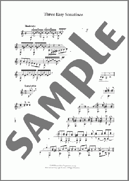 Three Easy Sonatinas(Ferdinando Carulli) 楽譜 メロディ ダウンロード