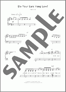 Do Your Ears Hang Low(Traditional Nursery Rhyme) 楽譜 ピアノ & ボーカル ダウンロード