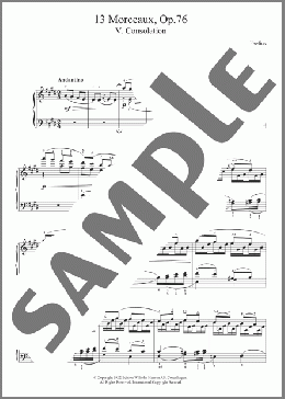 13 Morceaux, Op.76 - V. Consolation(Jean Sibelius) 楽譜 ピアノ（ソロ） ダウンロード