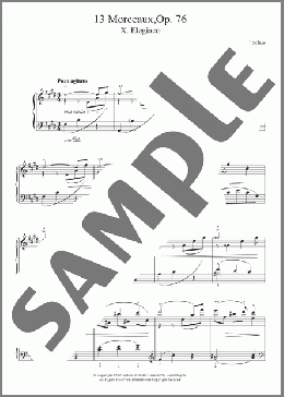 13 Morceaux, Op.76 - X. Elegiaco(Jean Sibelius) 楽譜 ピアノ（ソロ） ダウンロード