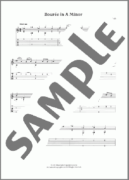 Bouree in A Minor(Johann Sebastian Bach) 楽譜 ギター（ソロ） ダウンロード