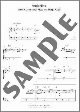 Andantino (from Concerto for Flute and Harp, K299) (excerpt)(Wolfgang Amadeus Mozart) 楽譜 ピアノ（ソロ） ダウンロード