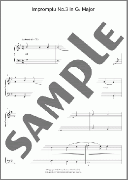 Impromptu No. 3 in G Flat Major, Op.90 (excerpt)(Franz Schubert) 楽譜 ピアノ（ソロ） ダウンロード