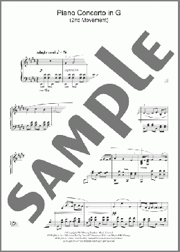 Piano Concerto In G, 2nd Movement 'Adagio Assai' (Excerpt)(Maurice Ravel) 楽譜 ピアノ（ソロ） ダウンロード