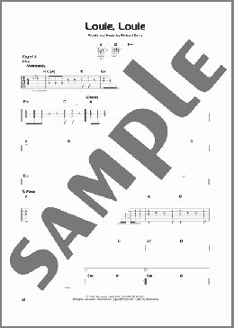 Louie, Louie(Kingsmen) 楽譜 ギターリード ダウンロード