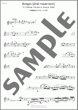 Slow Movement Theme (from Clarinet Concerto K622)(Wolfgang Amadeus Mozart) 楽譜 クラリネット ダウンロード