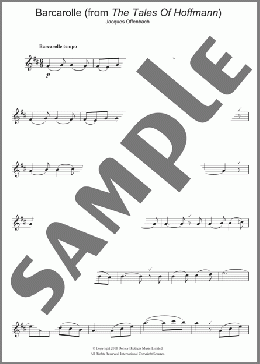 Barcarolle (from The Tales Of Hoffmann)(Jacques Offenbach) 楽譜 クラリネット ダウンロード
