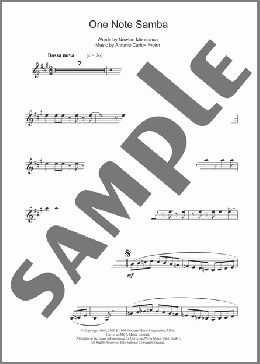 One Note Samba (Samba De Uma Nota)(Antonio Carlos Jobim) 楽譜 クラリネット ダウンロード