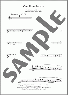 One Note Samba (Samba De Uma Nota)(Antonio Carlos Jobim) 楽譜 フルート ダウンロード