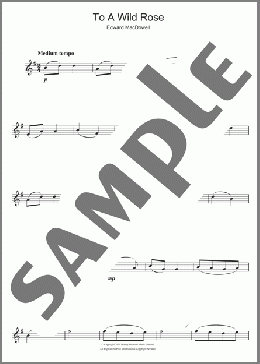 To A Wild Rose(Edward MacDowell) 楽譜 フルート ダウンロード