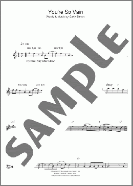 You're So Vain(Carly Simon) 楽譜 クラリネット ダウンロード
