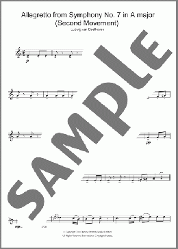 Allegretto from Symphony No. 7 in A major (Second Movement)(Ludwig Van Beethoven) 楽譜 フルート ダウンロード