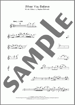 When You Believe (from The Prince Of Egypt)(Stephen Schwartz) 楽譜 クラリネット ダウンロード