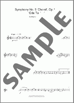 Ode To Joy from Symphony No. 9, Fourth Movement(Ludwig Van Beethoven) 楽譜 クラリネット ダウンロード