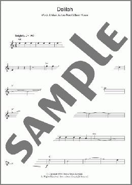 Delilah(Tom Jones) 楽譜 フルート ダウンロード