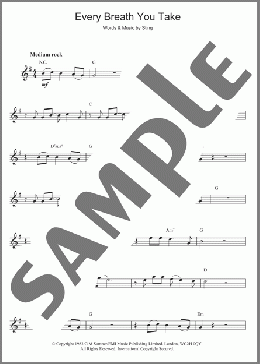 Every Breath You Take(The Police) 楽譜 フルート ダウンロード
