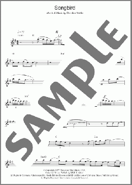 Songbird(Fleetwood Mac) 楽譜 フルート ダウンロード