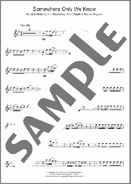 Somewhere Only We Know(Keane) 楽譜 フルート ダウンロード
