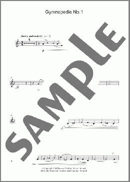 Gymnopedie No. 1(Erik Satie) 楽譜 クラリネット ダウンロード