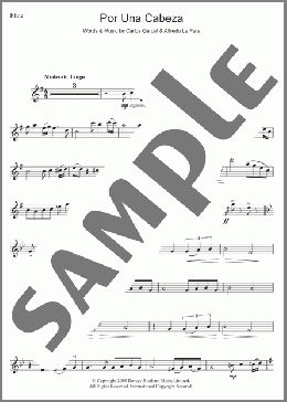 Por Una Cabeza(Carlos Gardel) 楽譜 フルート ダウンロード
