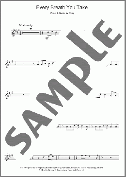Every Breath You Take(The Police) 楽譜 クラリネット ダウンロード