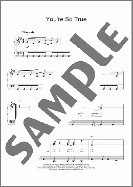 You're So True(Joseph Arthur/Shrek 2 (Movie)) 楽譜 ピアノ（ソロ） ダウンロード