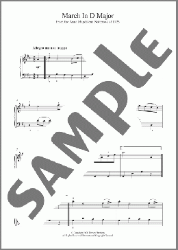 March In D Major, BWV App. 122(Johann Sebastian Bach/Carl Philipp Emanuel Bach) 楽譜 ピアノ（ソロ） ダウンロード