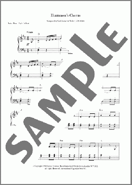 The Huntsmen's Chorus(Carl Maria von Weber) 楽譜 ピアノ（歌詞 & コード） ダウンロード