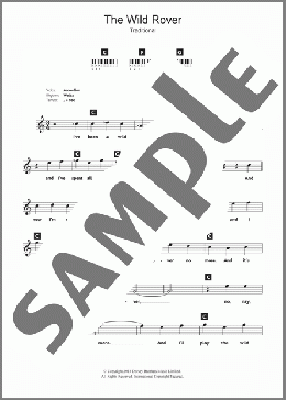 The Wild Rover(Traditional) 楽譜 ピアノ（歌詞 & コード） ダウンロード