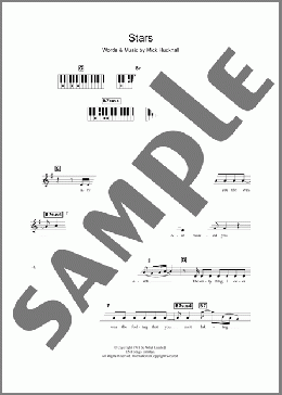 Stars(Simply Red) 楽譜 ピアノ（歌詞 & コード） ダウンロード
