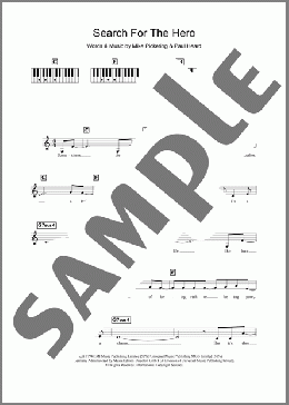 Search For The Hero(M People) 楽譜 ピアノ（歌詞 & コード） ダウンロード