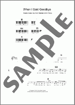 When I Said Goodbye(Steps) 楽譜 ピアノ（歌詞 & コード） ダウンロード
