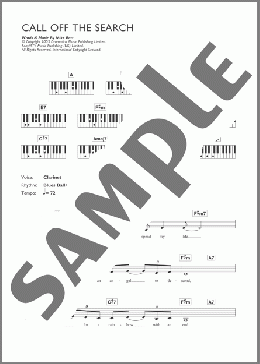 Call Off The Search(Katie Melua) 楽譜 ピアノ（歌詞 & コード） ダウンロード