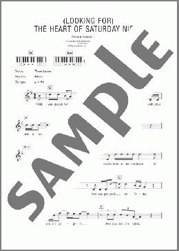 (Looking For) The Heart Of Saturday Night(Tom Waits/Shawn Colvin) 楽譜 ピアノ（歌詞 & コード） ダウンロード