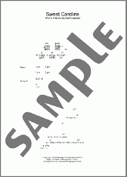 Sweet Caroline(Neil Diamond) 楽譜 ギター（コード） ダウンロード