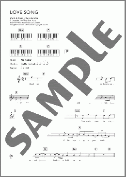 Love Song(Sara Bareilles) 楽譜 ピアノ（歌詞 & コード） ダウンロード